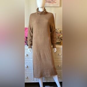 Apparis Bimpe cowl neck sweater knit midi Dress Camel color Size M/L
